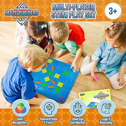 Miniatura 4 de Power Your Fun Juego de pistas de construcción de laberintos jumbo, juego de mesa de construcción de caminos lógicos, juguetes STEM de construcción,