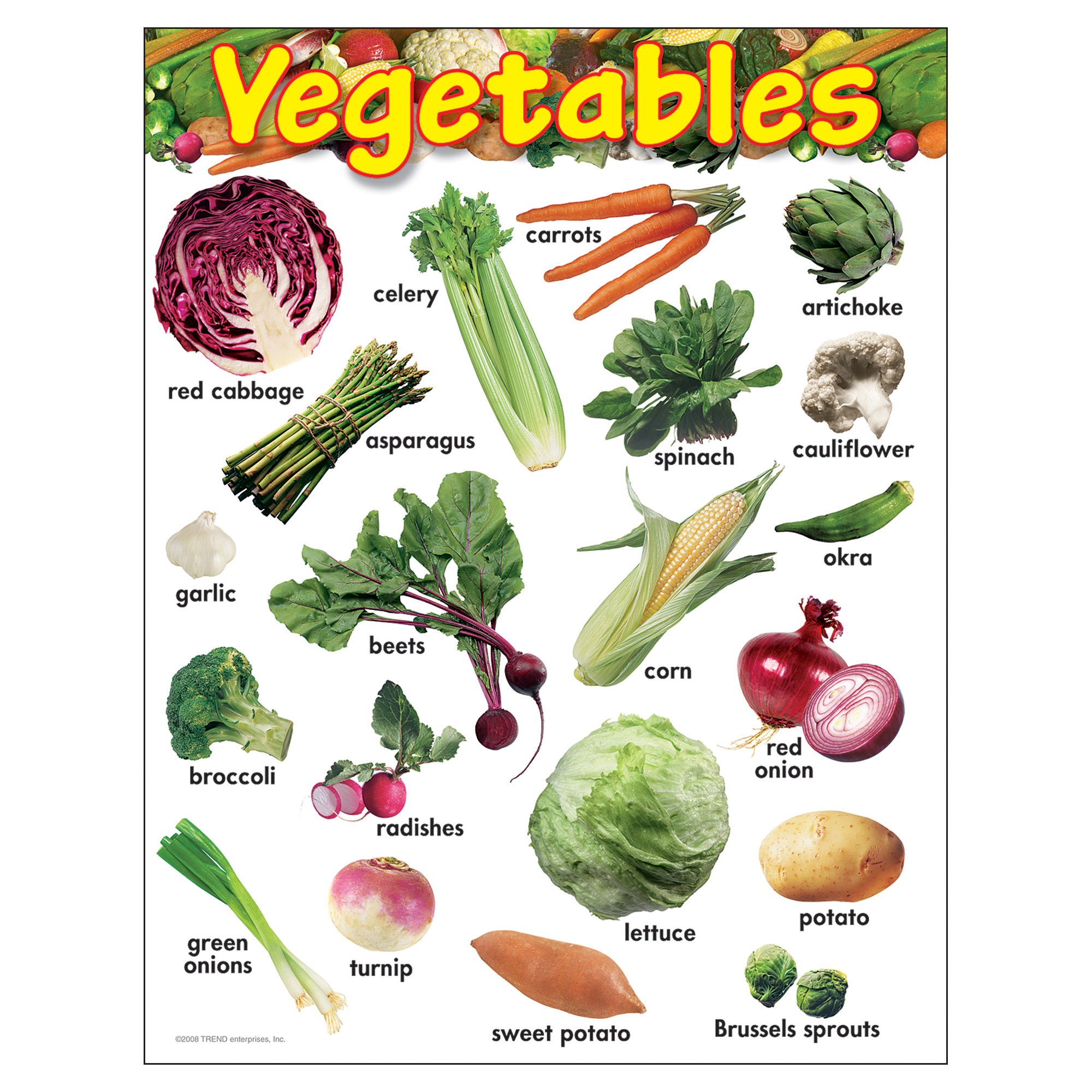 Trend Enterprises Vegetables Learning Chart (T-38248)