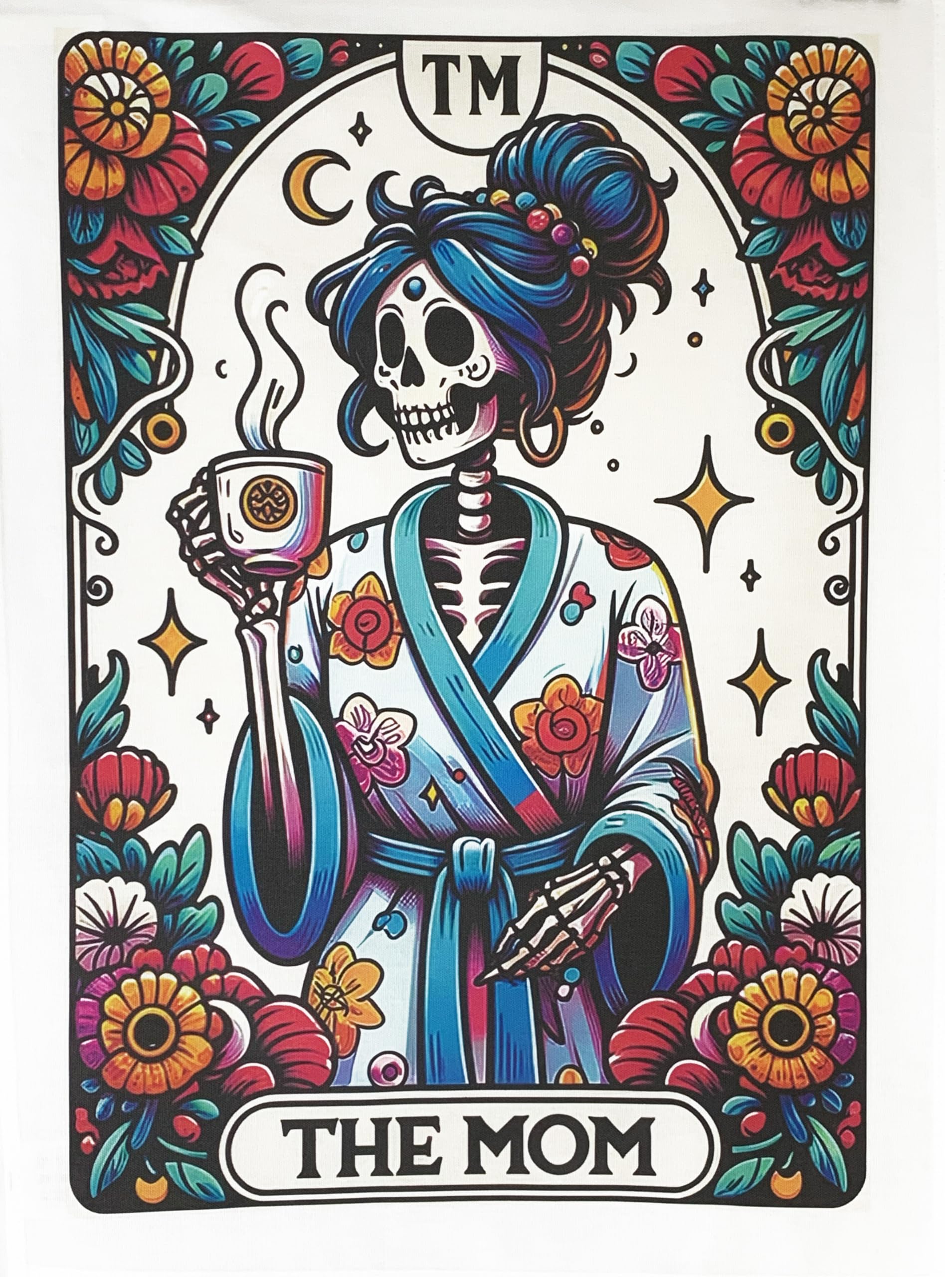 Half a Donkey The Mom - in the form of a Tarot Card - Large Cotton Tea Towel