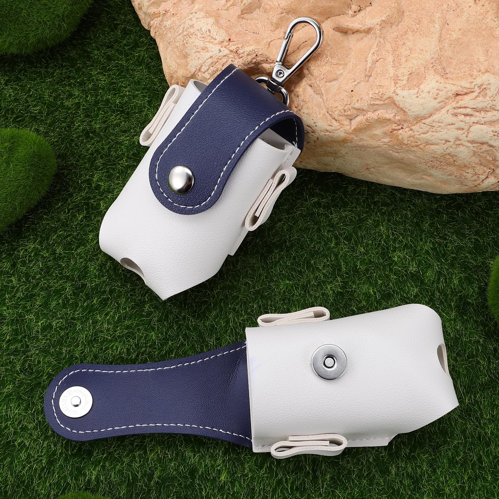 GANAZONO 2 Pz Custodia in Pelle per Borsa da Golf Sacche da Golf Piccola Borsa da Tee da Golf Porta Pallina da Golf Portatile Borchia a Sfera Scaffale di Stoccaggio Semplice