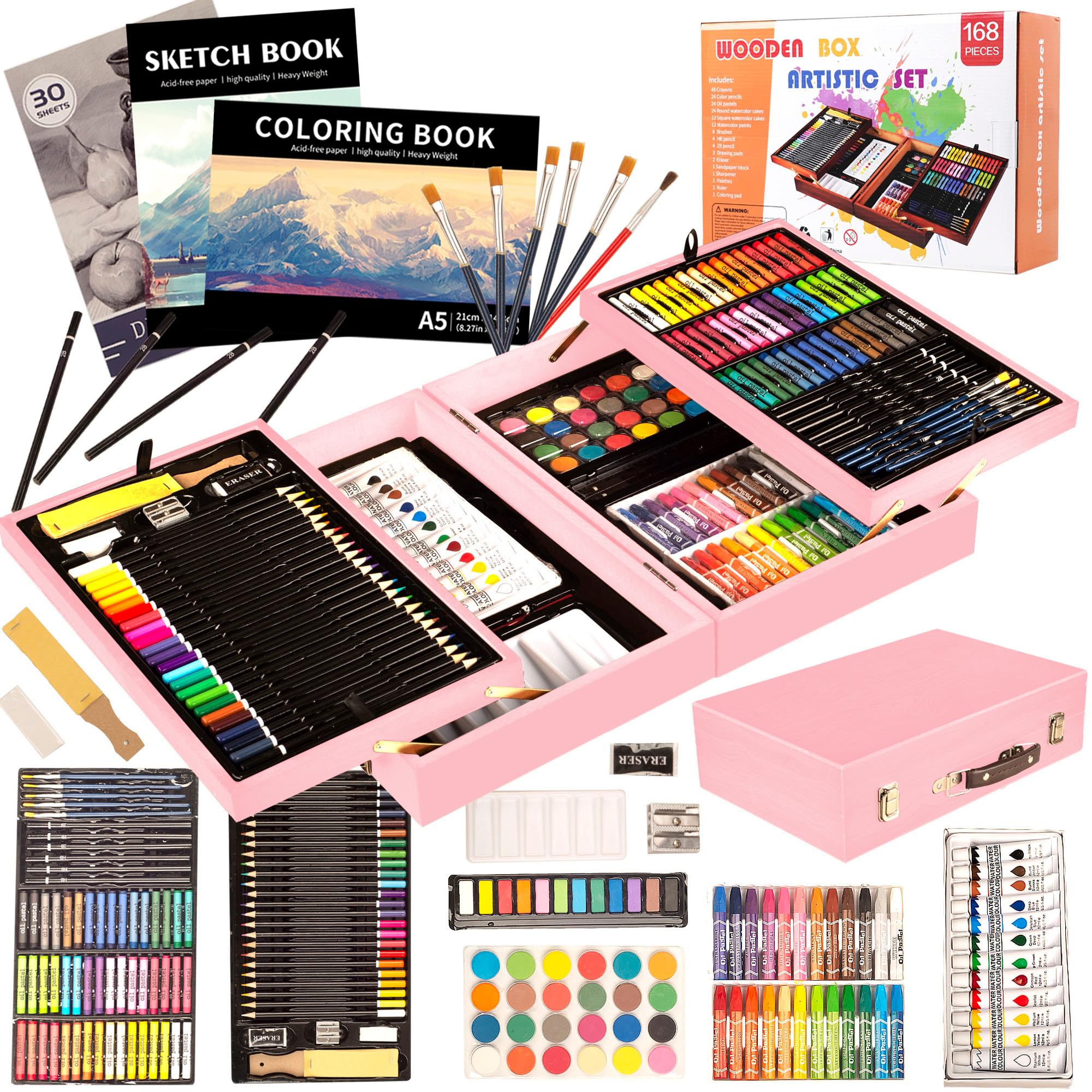 Amazon.co.jp: KINSPORY 168点 お絵かきセット 絵具セット 豪華 想像力