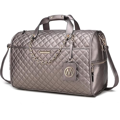 MKF Collection Duffle Bag for Women, Vegan Leather Large Cute Weekender, Carry on Luggage Travel Bag Purse By Mia K