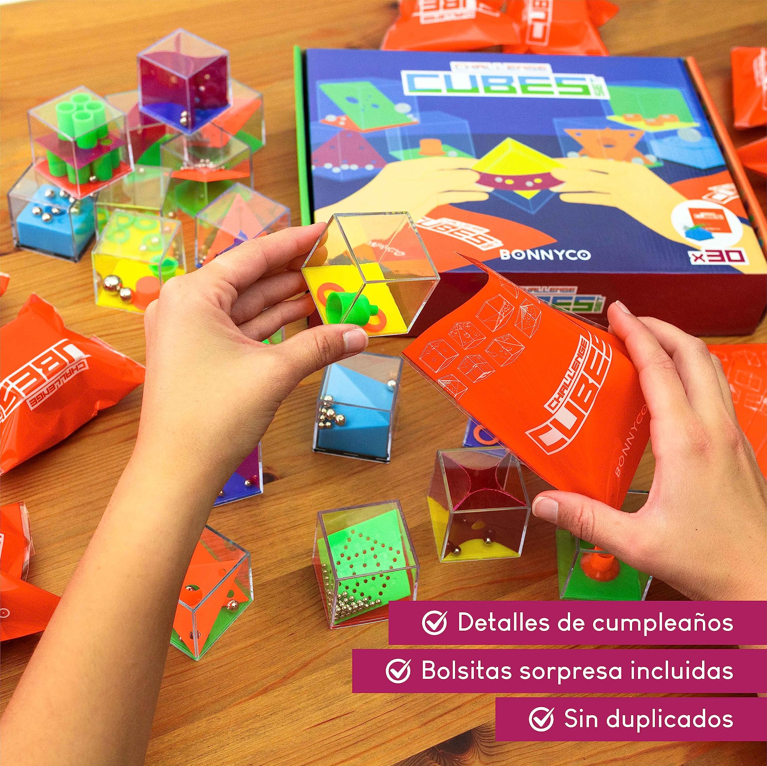 BONNYCO Cubos Rompecabezas Niños Pack 30 Regalos Cumpleaños Niños Colegio. Detalles Cumpleaños Infantil, Relleno Piñata. Regalitos Invitados, Regalos Alumnos Primaria. Mini Juegos para Regalar