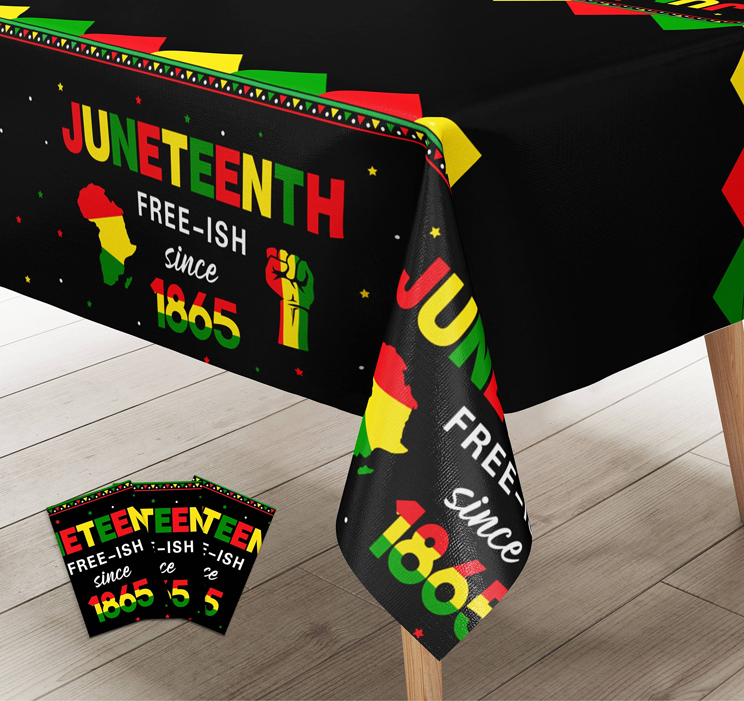 3 Packs Happy Juneteenth Table Clothes - Freedom Day Table Covers Africa American Independence Party Decorations June 19th 1865 African Afro American