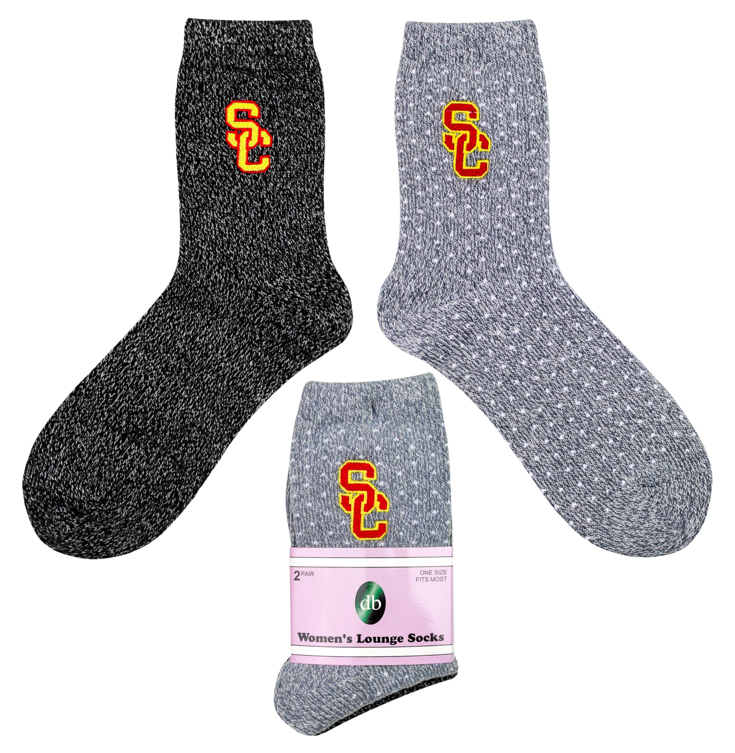 DB Fan Gear USC Trojans Women's Lounge Socks (2 Pack) - NCAA Officially Licensed