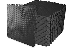 Signature Fitness Puzzle Exercise Mat: Durable Rubber Gym Floor Protection