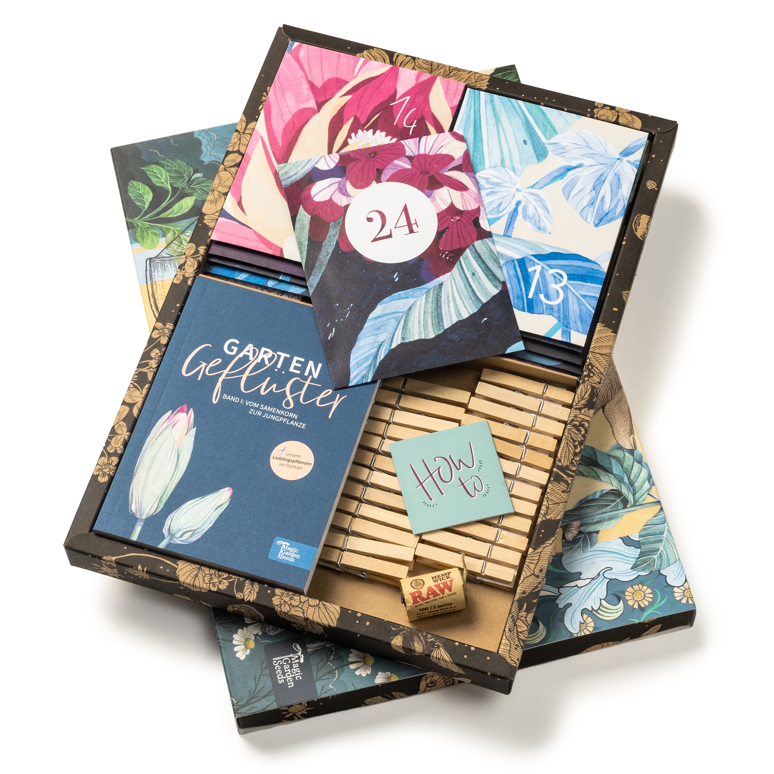 Magic Garden Seeds Bio-Saatgut-Adventskalender Wundersame Kräuterwelt | 24 Samentütchen mit samenfestem Bio-Kräutersaatgut • Küchen-, Tee-, Wild- und Heilkräuter • Poster und Aussaatkalender