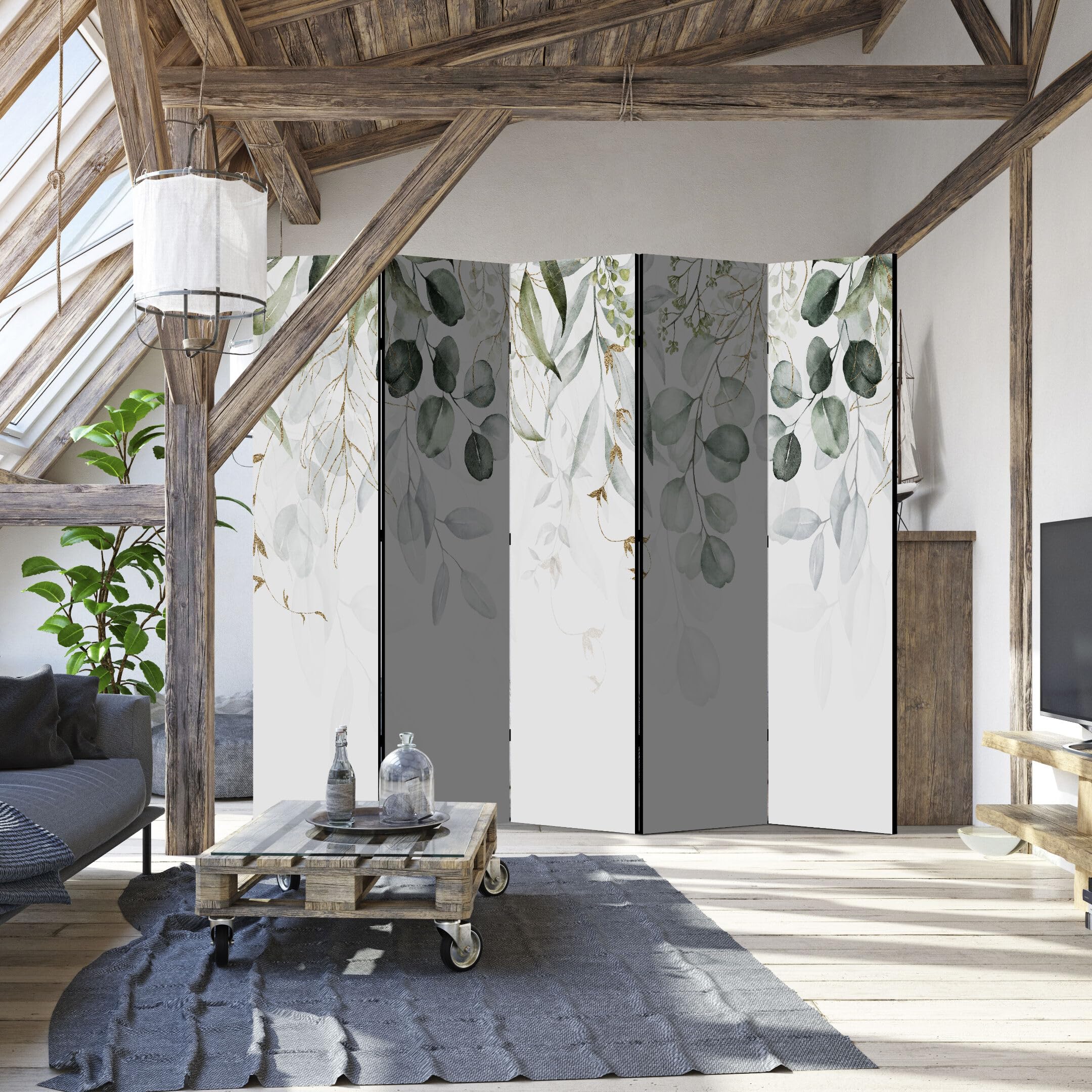 Biombo Separador de Ambientes Doble Cara - Separadores Ambientes - Naturaleza Motivo - Biombos 225 x 172 cm