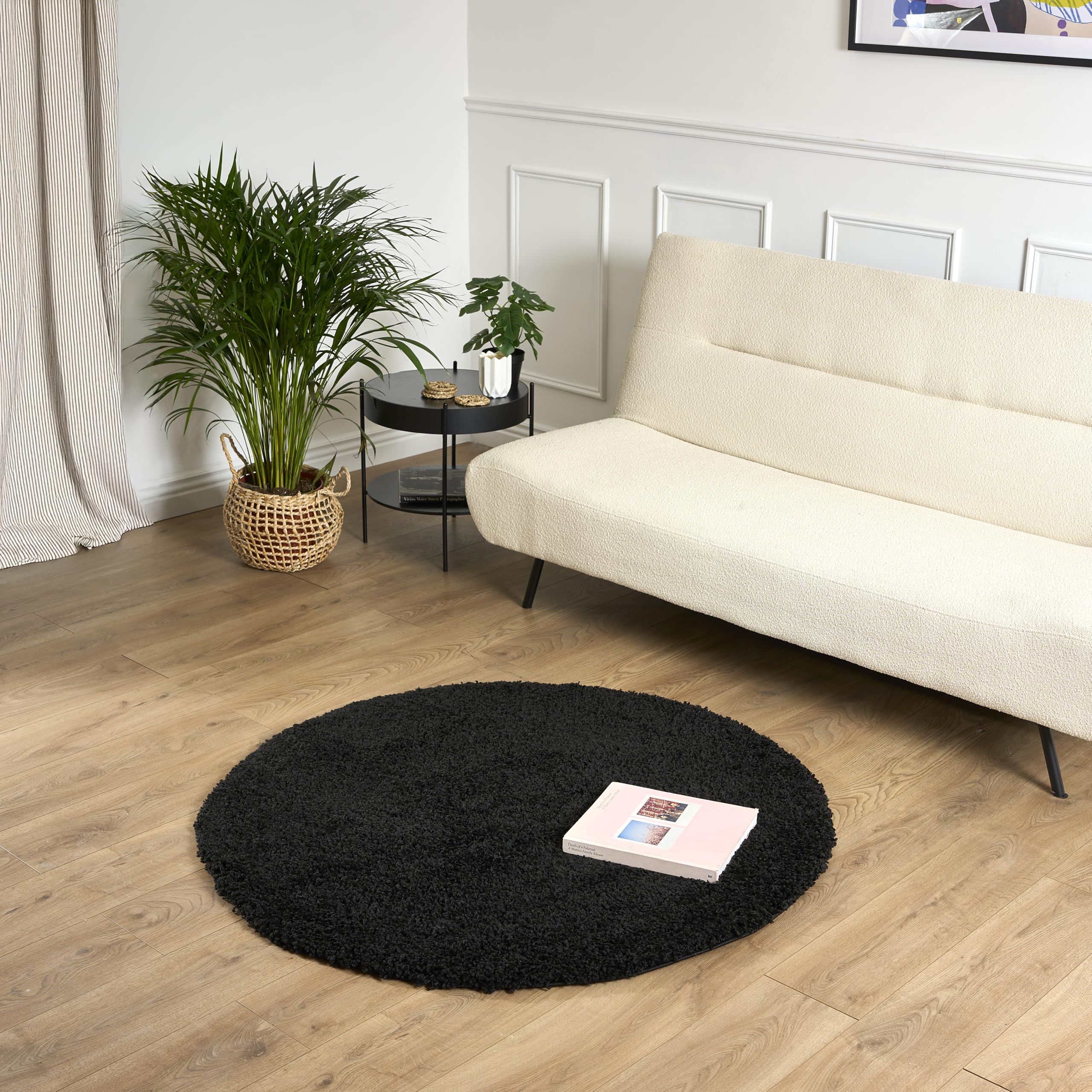 Bravich Navy Blue Shaggy Rug 80 x 150cm (2'7" x 4'11") 5cm Pile Medium Thick Fluffy Living Room Hessian Backed Washable — view 70