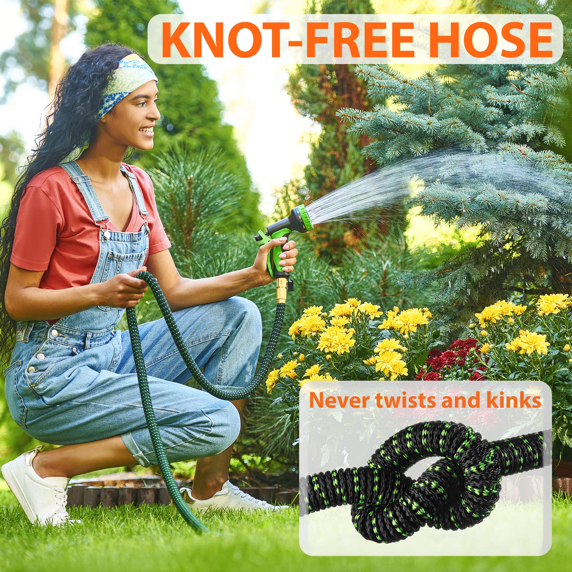 Buy 2 in 1 Set Garden Hose 50 ft & Nozzle, Expandable Garden Hose