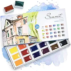 Aquarela Nevskaya Palitra Sonnet Pastilha 24 Cores 2,5ml