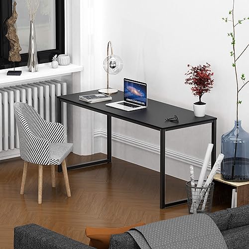 Miniatura 10 de SHW - Escritorio de 32 pulgadas para computador, oficina en casa, roble Roble,Negro,Espresso,Marrón