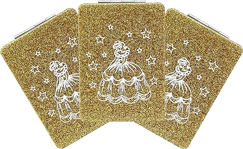 Miniatura 6 de 12 piezas Sweet 15 Quinceañera Gold Espejo compacto cuadrado con purpurina de piel sintética Espejo de maquillaje Recuerdos de Mis Años Regalos de