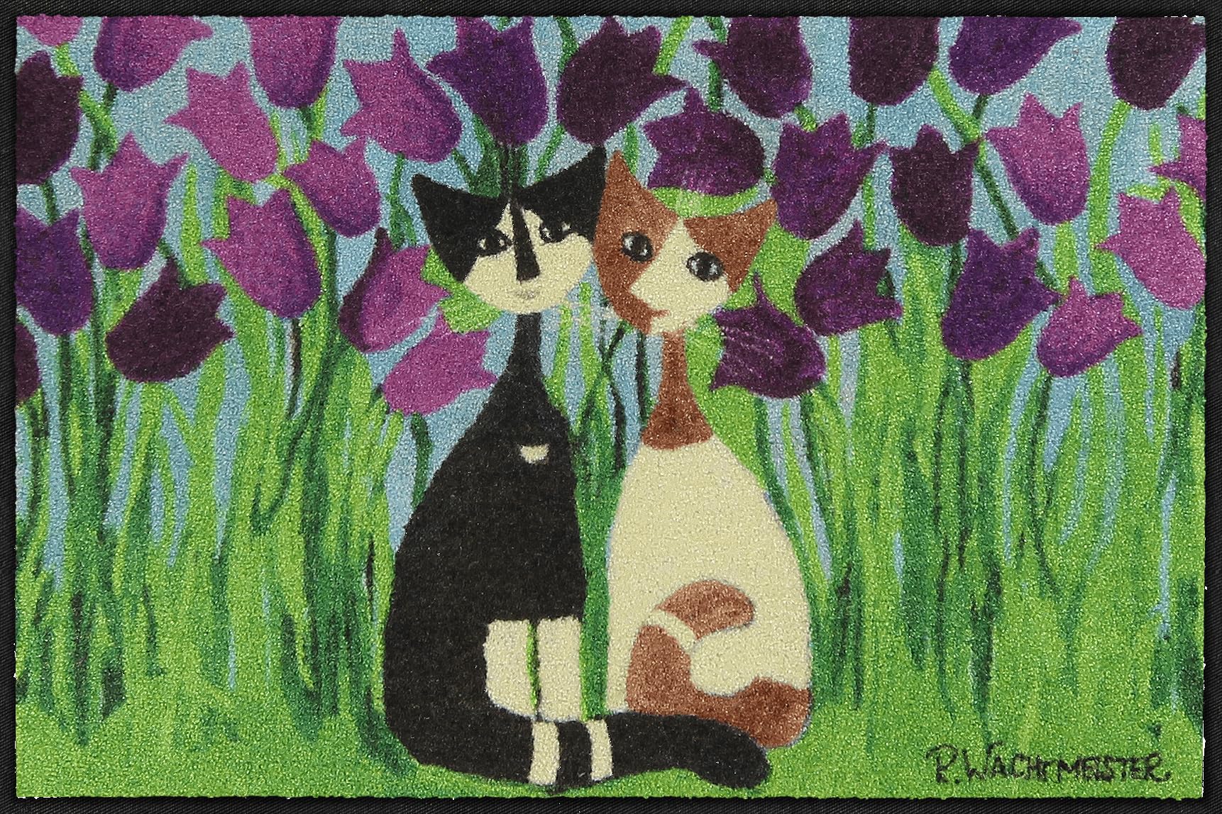 Salonloewe Fussmatte Cielo Di Tulipani I Schmutzfangmatte & Fußabtreter für Innen 50 x 75 cm