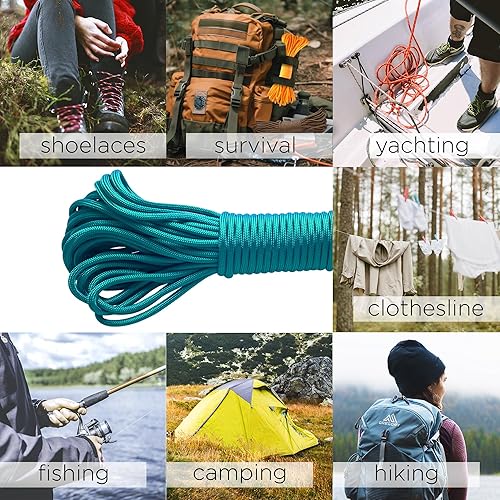 Vista 187 de TECEUM - Cuerda resistente 1000 de 1000 / 200 / 100 / 50 pies, más de 40 colores, cuerda para supervivencia y campamento, cuerda de nailon Patriot