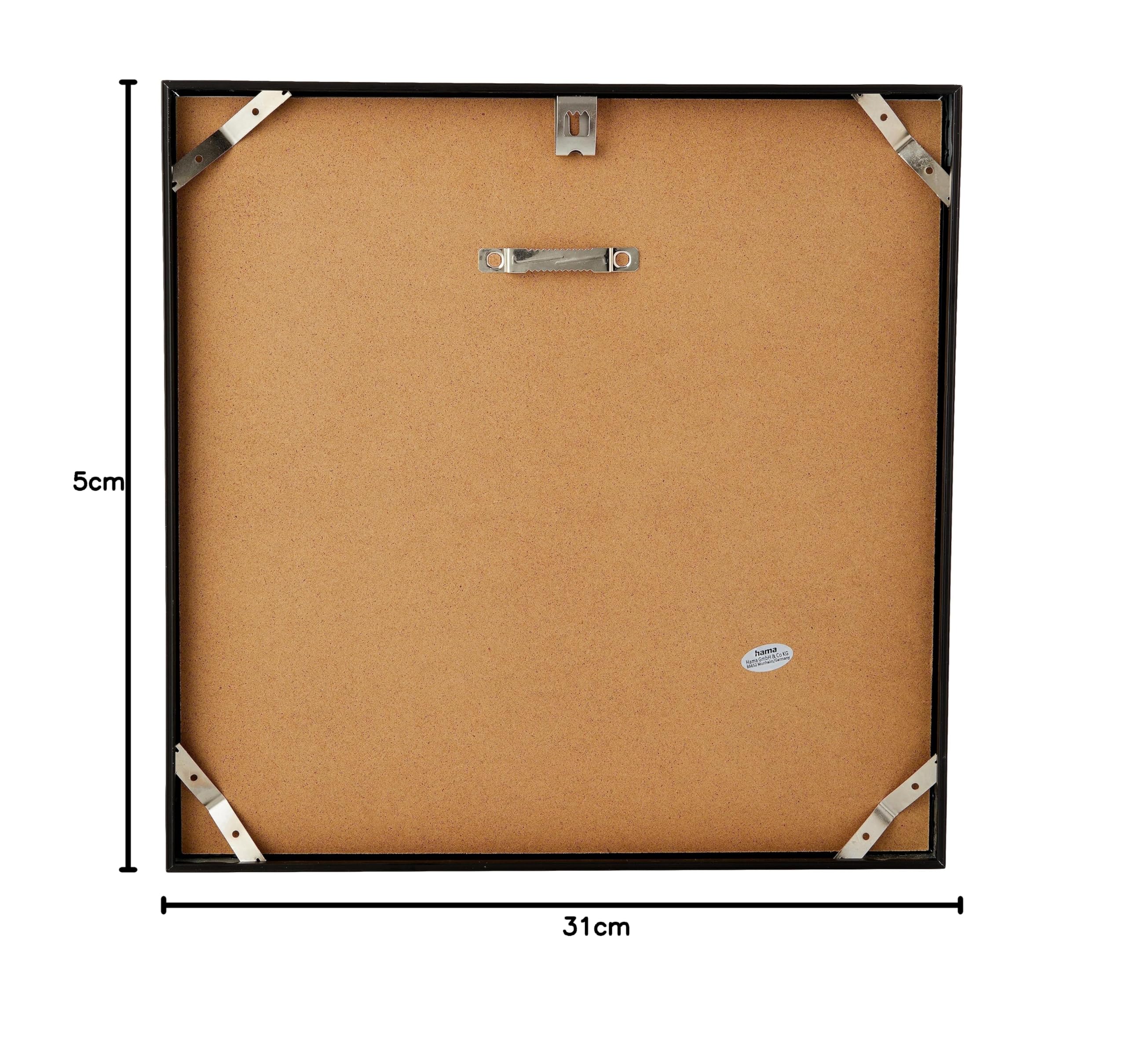 Hama Aluminiowa ramka na okładkę płyty gramofonowej (refleks, zawieszka, 32,5 x 2,5 x 32,5 cm) czarna