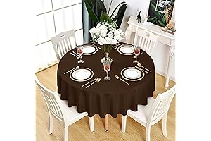 Brown Round Tablecloth: Waterproof, Stain Resistant, Wrinkle Free