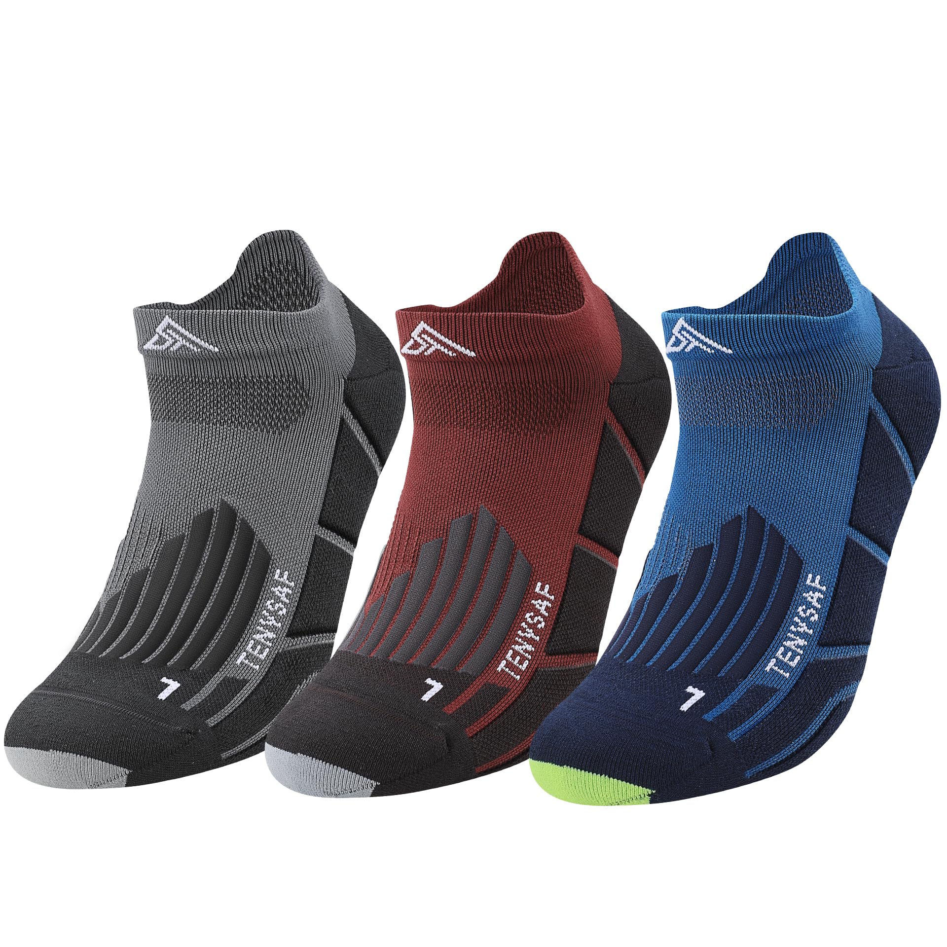 Lounwee Kompressions Laufsocken für Herren Damen: Sport Kurze Socken Anti Blase Sportsocken for Läufer Wandern Fahrrad Trekking 3 Paar