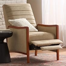 Push Back Recliner Chair, Upholstered Accent Chair Recliners with Thick Seat Cushion and Backrest Small Recliners for Small Spaces Living Room, Home Theater