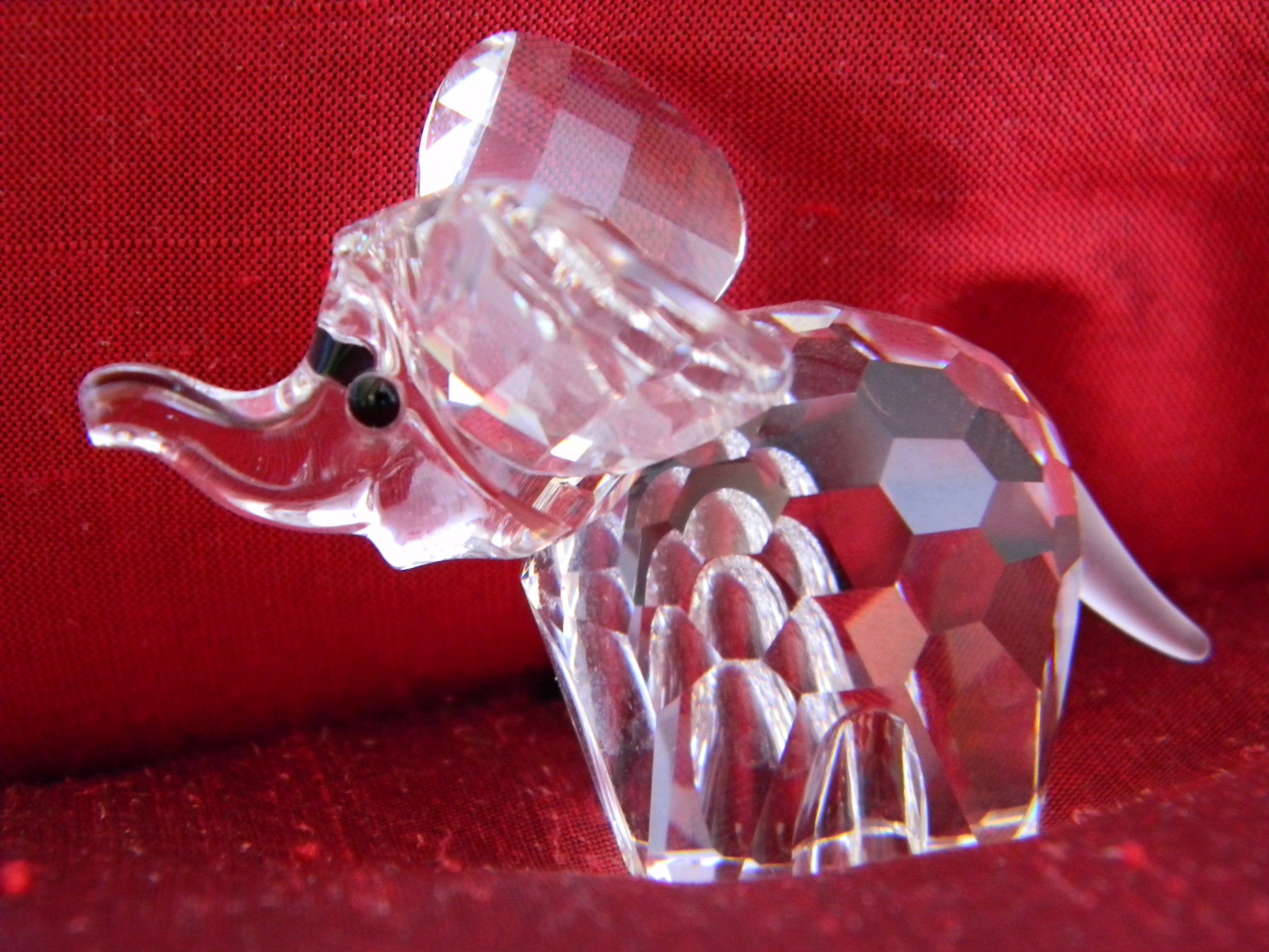 Amazon.com: Swarovski Silver Crystal Frosted Tail Baby Elephant