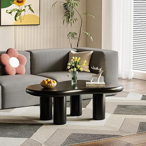 Miniatura 74 de Mesa de centro rústica marrón para sala de estar, mesas centrales rectangulares, moderna y elegante mesa de cóctel de madera para oficina en casa -