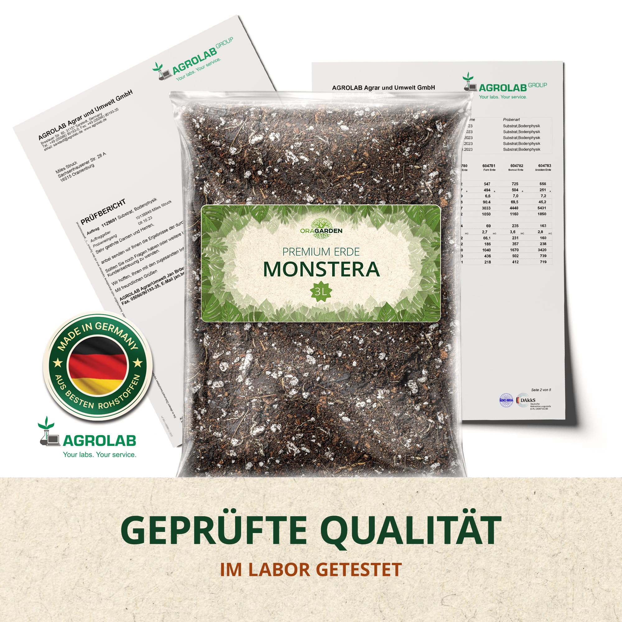 Monstera Erde für Zimmerpflanzen und Garten - 6L Monstera Substrat für Pflanzen, Palmen, Blumen - 5 Komponenten Blumenerde