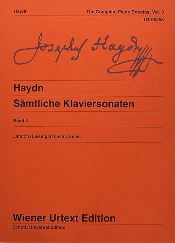 The Complete Piano Sonatas Vol. 3: Edité d'après les sources par Christa Landon, revisé par Ulrich Leisinger. piano.