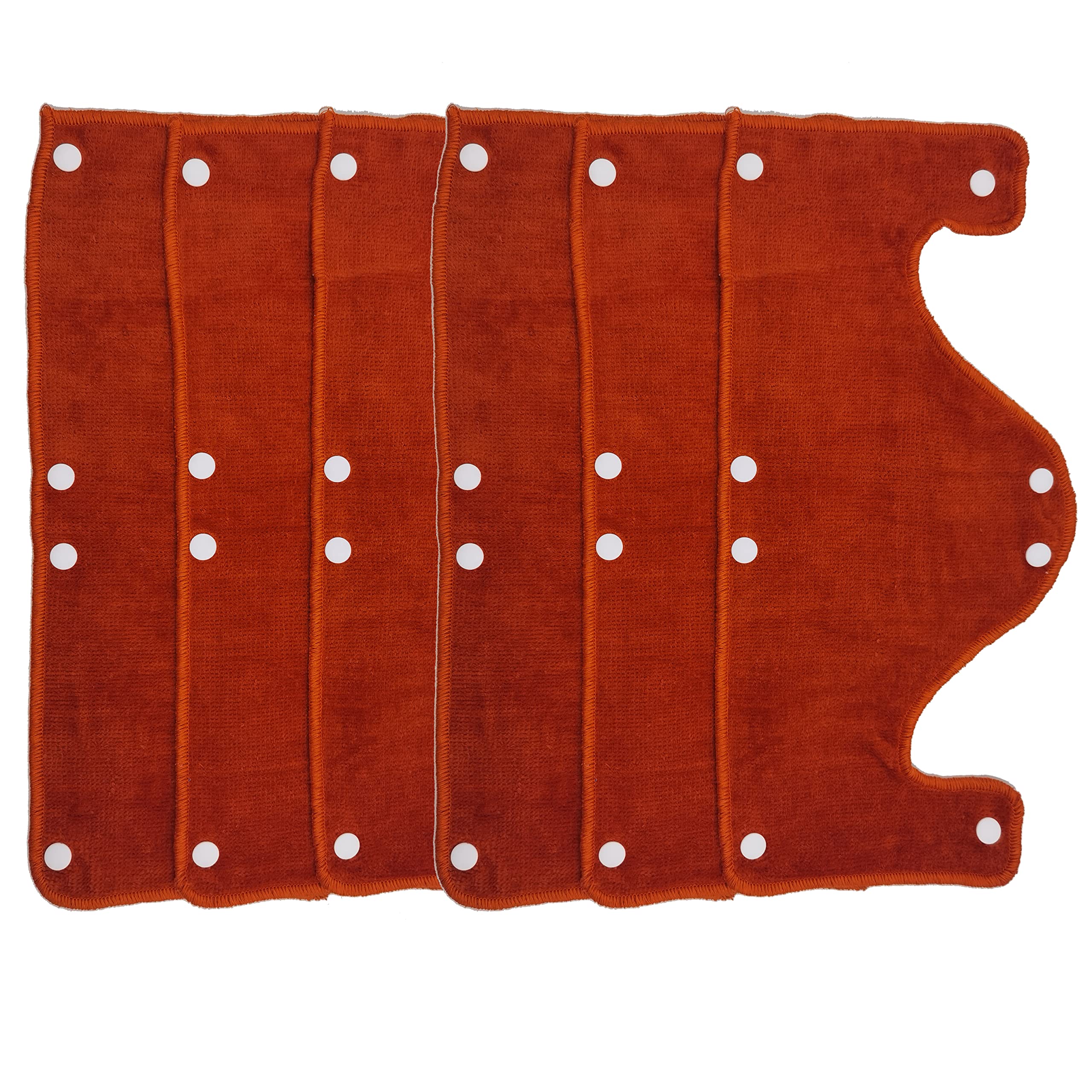 Big Orange - Fascia per il sudore, riutilizzabile, lavabile, in spugna di cotone, con chiusura a scatto, 6 pezzi per confezione