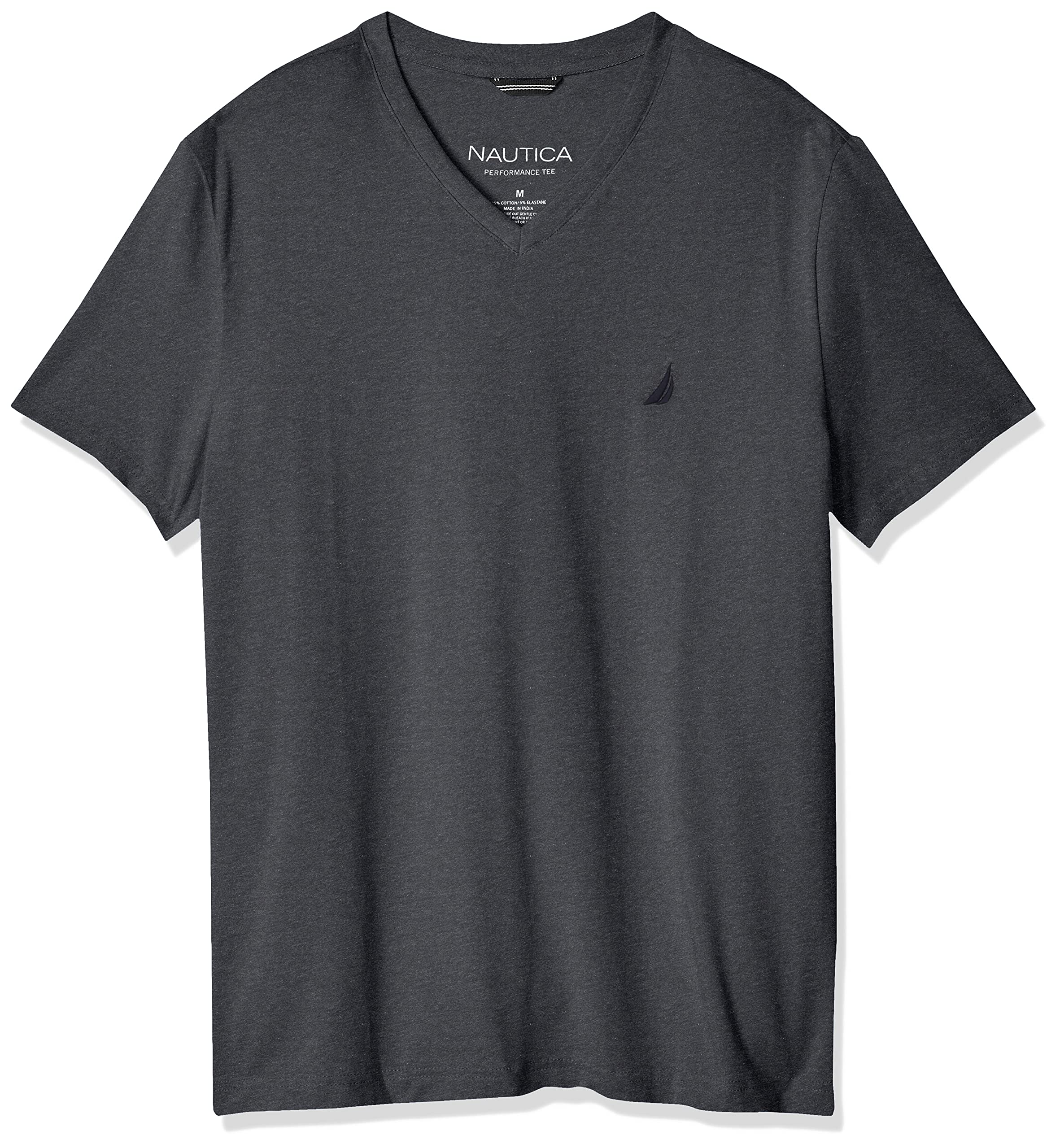 Nautica mensShort Sleeve Solid Slim Fit V-Neck T-Shirt Short Sleeve T-Shirt - Gray - XL