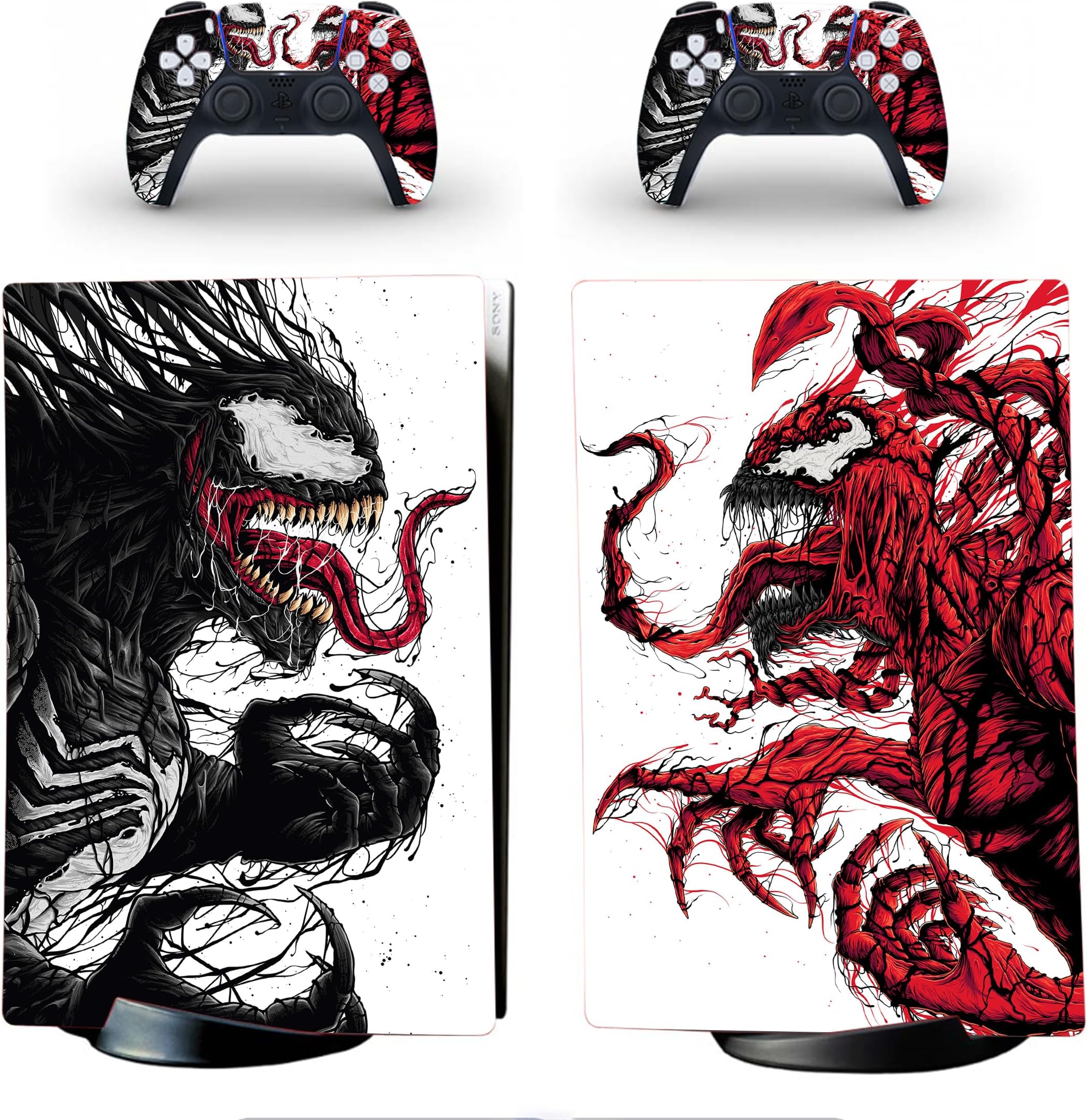 PS5 Digital Edition Console Controllers Cover Super Hero Skin Decals Sticker Compatible with PS5 Digital Console Aliens