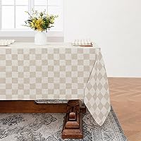 Vista 43 de Linen World - Mantel de lino con vainica, mantel de lino francés salvia de 120 x 60 pulgadas, mantel rectangular lavable para comedor, al aire