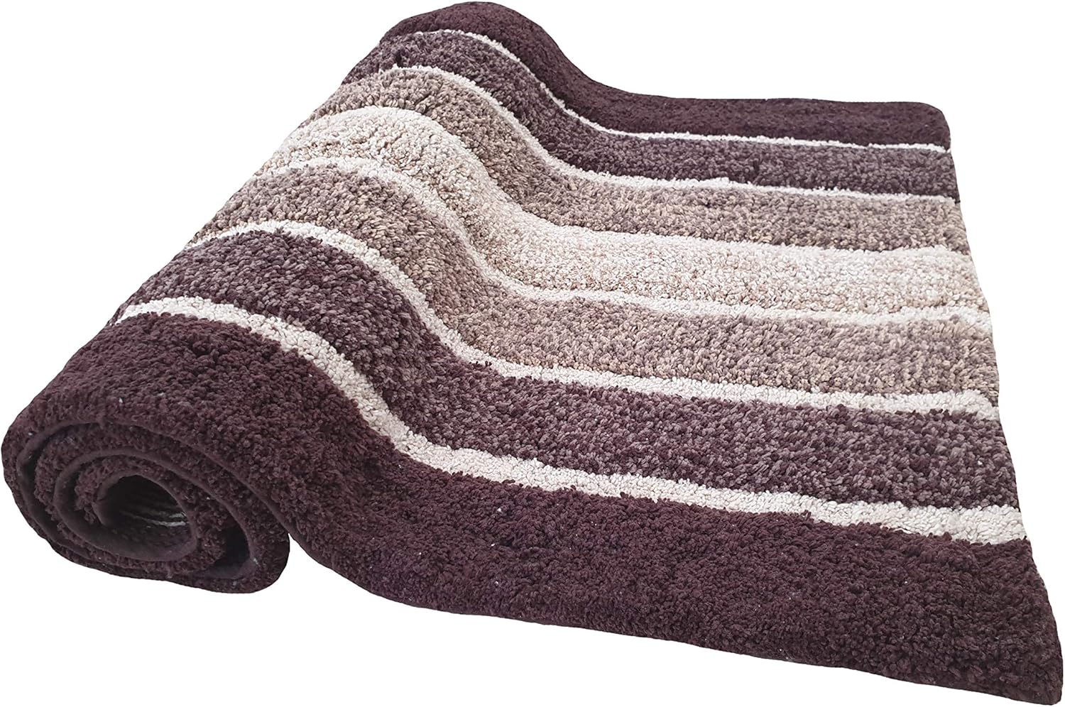 Buy Bathroom Rugs Set 2 Piece In 100 Cotton Alpine Stripe 21x32 17x24 Brown Beige