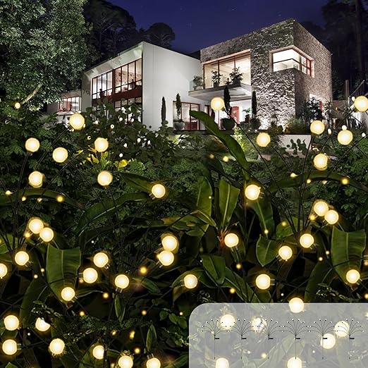 ANTQUE Solar Garden Lights (6 Pack 48 LED) New Upgraded