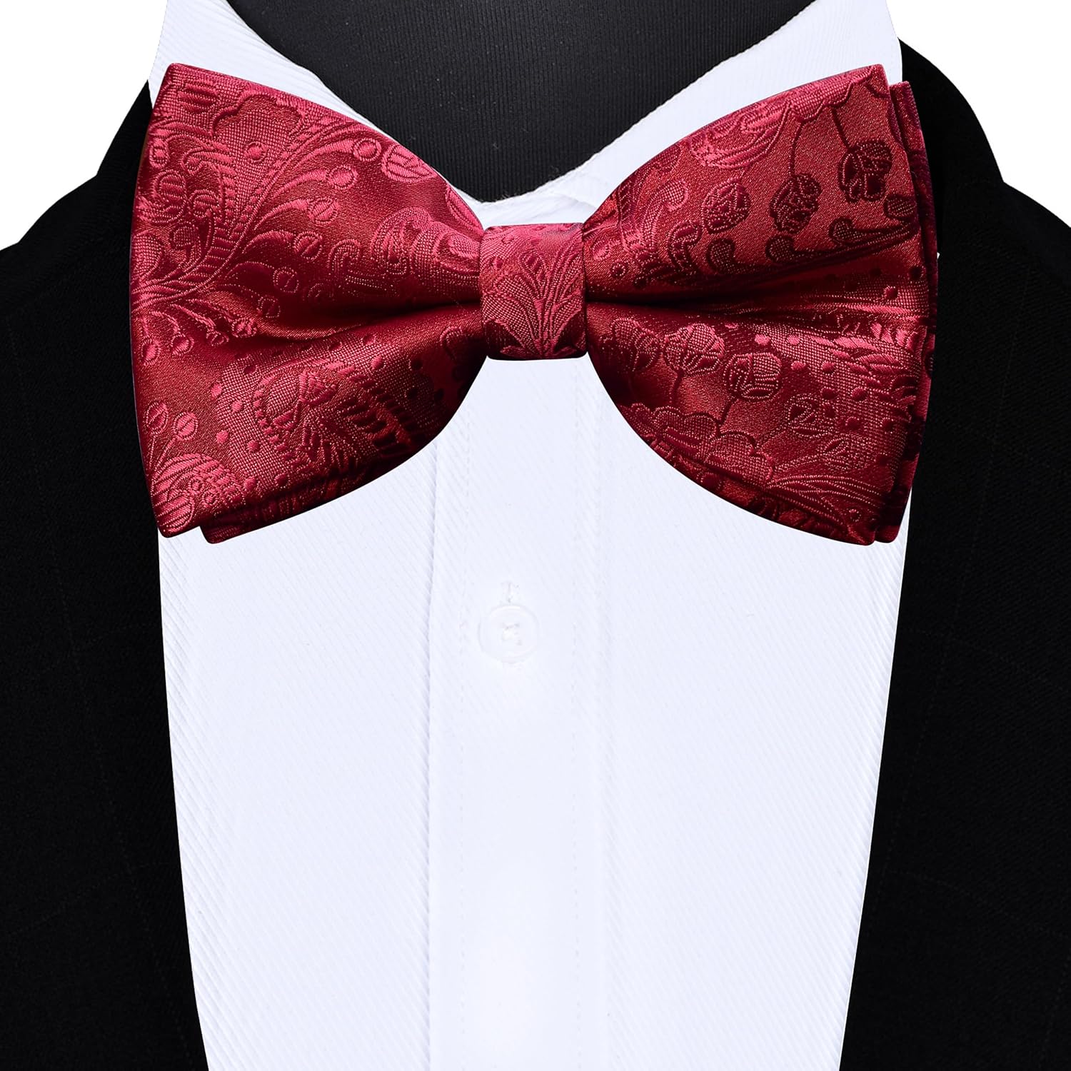 GUSLESON Fashion Paisley Vest for Men Jacquard Tie Waistcoat Bow tie Hanky Lapel Pin Cufflinks Set Wedding 7PCS - Image 3