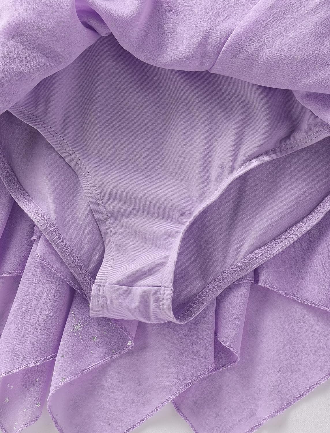 ODASDO Girls Ballet Leotard Toddler Kids Dancewear Short Sleeve Chiffon Handkerchief Ruffle Skirt Criss Cross Back Leotards - Image 5