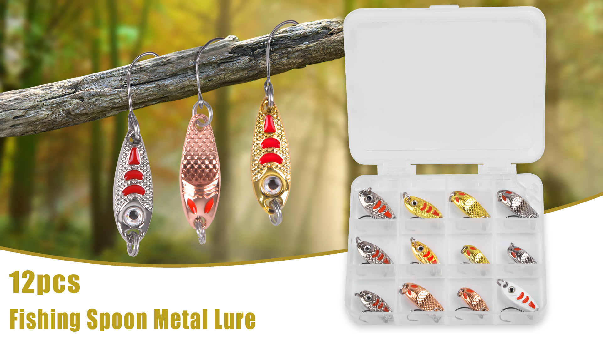 Cuillere 8 Pièces Hameçon Simple Leurres Cuillère À Truite Coloré Bait