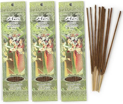 Prabhuji's Gifts Hari Varillas de incienso espiritual enrolladas a mano de la India, varillas aromáticas, para meditación, yoga, relajación e