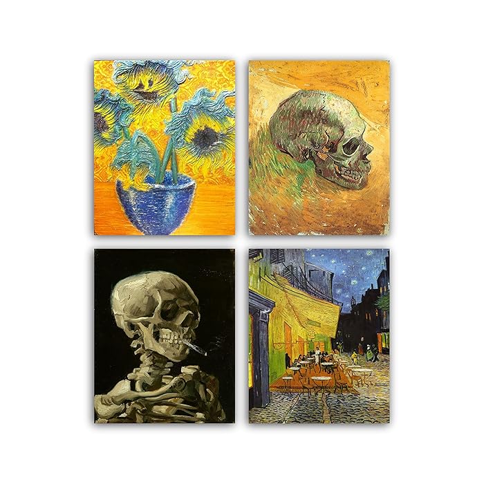 Buy ENK DESIGN, Set of 4 Vincent Van Gogh Fine Art Prints Van Gogh