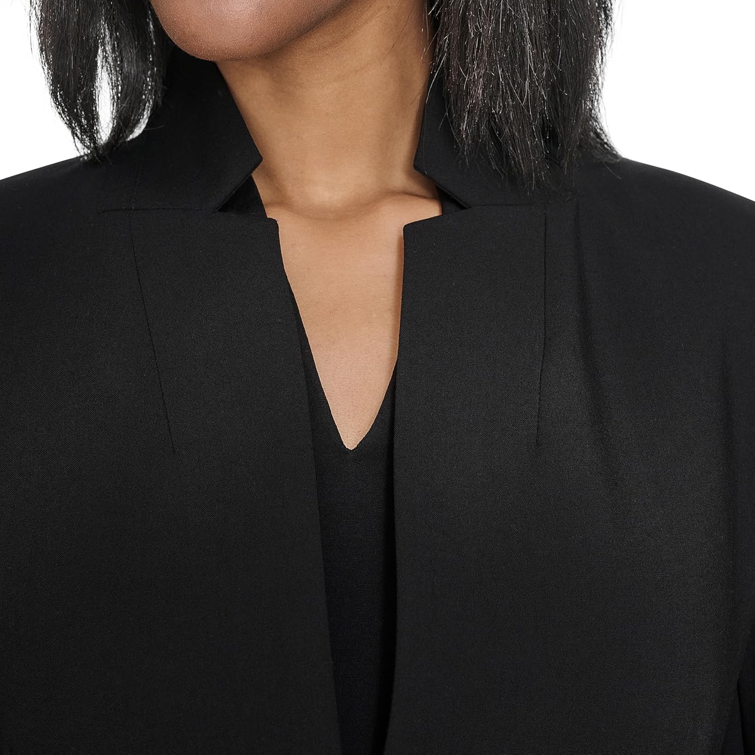 Halston Womens One Button Front Pocket Woven Blazer - Image 5