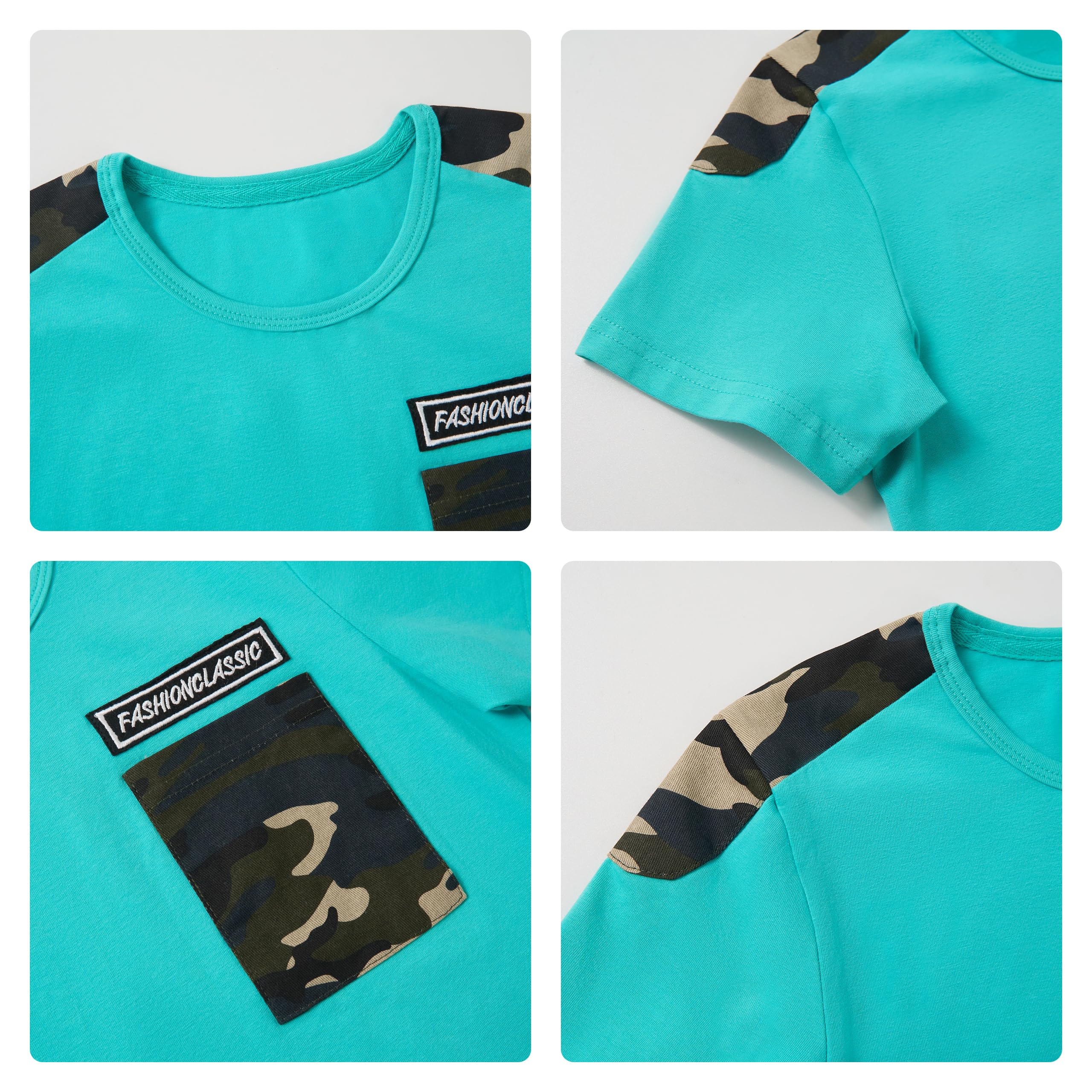 Ensemble de survêtement Camouflage pour Enfants 2 pièces T-Shirt à Manches Longues + Pantalon Camo