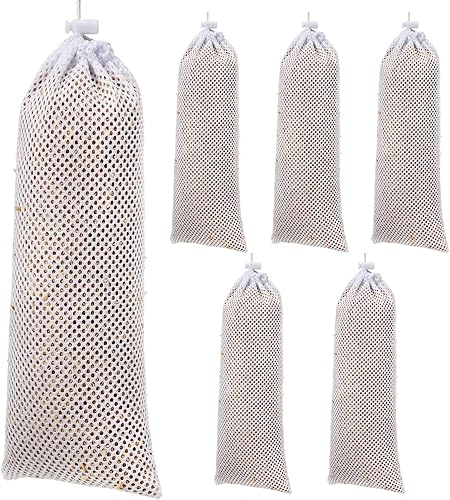 Weewooday Alimentador de calcetines de pinzón de 6 piezas, alimentador de pájaros instantáneo, color blanco