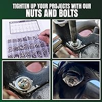 Vista 5 de Kit surtido de 900 tuercas y pernos #4-40, #6-32, #8-32, #10-24 – Philips Pan Head 304 Tornillos de acero inoxidable con caja de almacenamiento