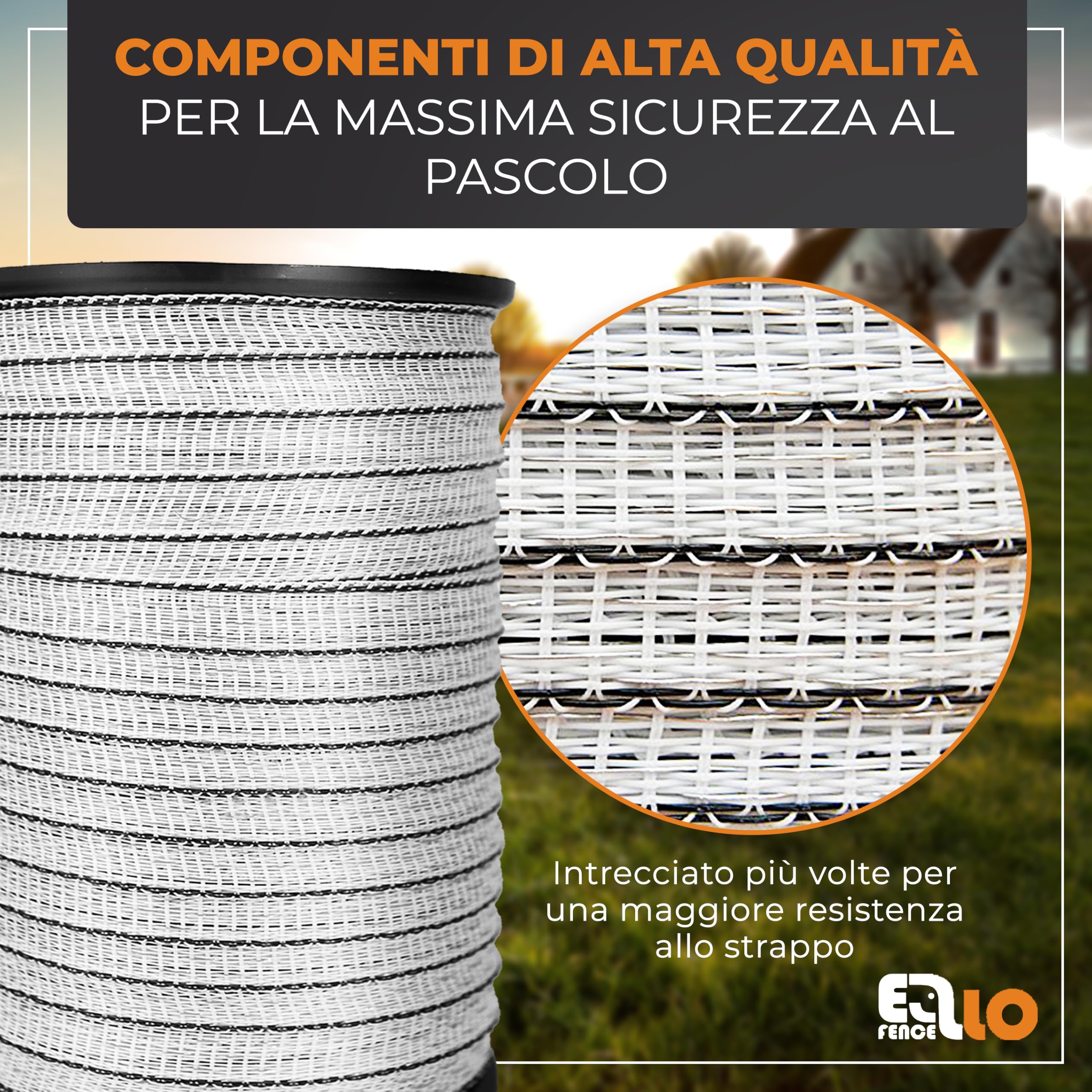 Nastro per recinto elettrico 12,5mm x 200m | Resistente ai raggi UV