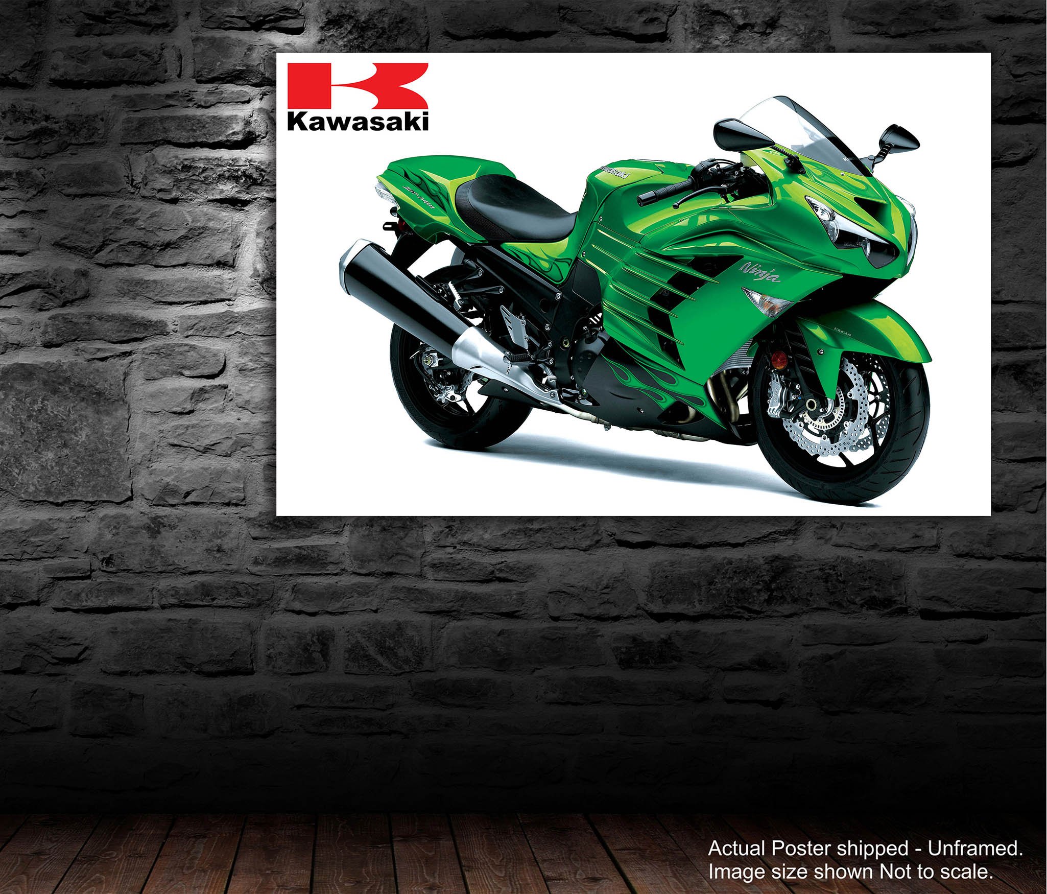 Tamatina Laminated Paper Bike Kawasaki Ninja Zx14R Hd Poster (36