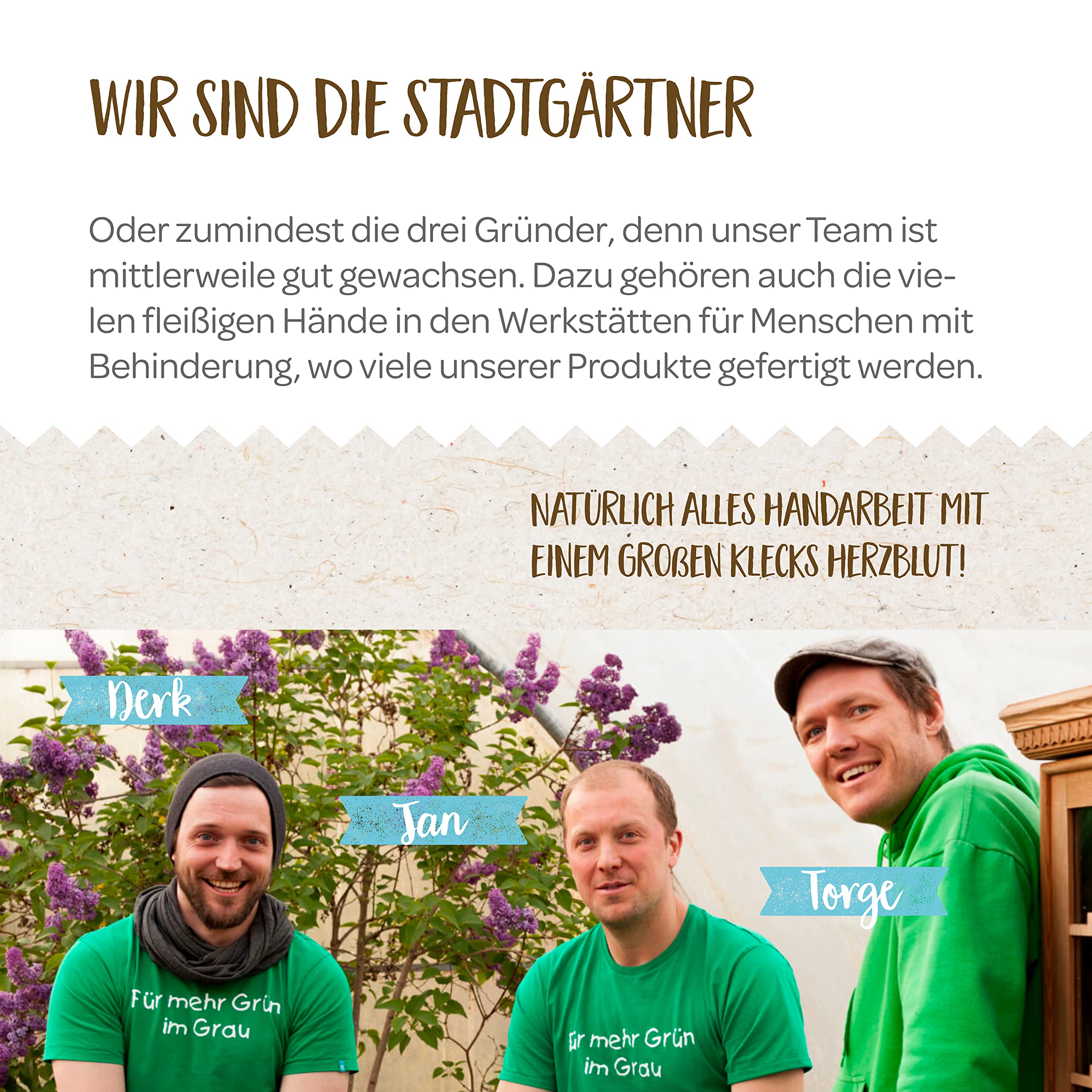 Die Stadtgärtner – Holzkiste mit Juteeinsatz I Pflanzkiste aus Holz für Außen & Innen I Perfekt zur Aufbewahrung, als Deko- oder Bastelobjekt I Maße (B x T x H) 50 x 40 x 30 cm