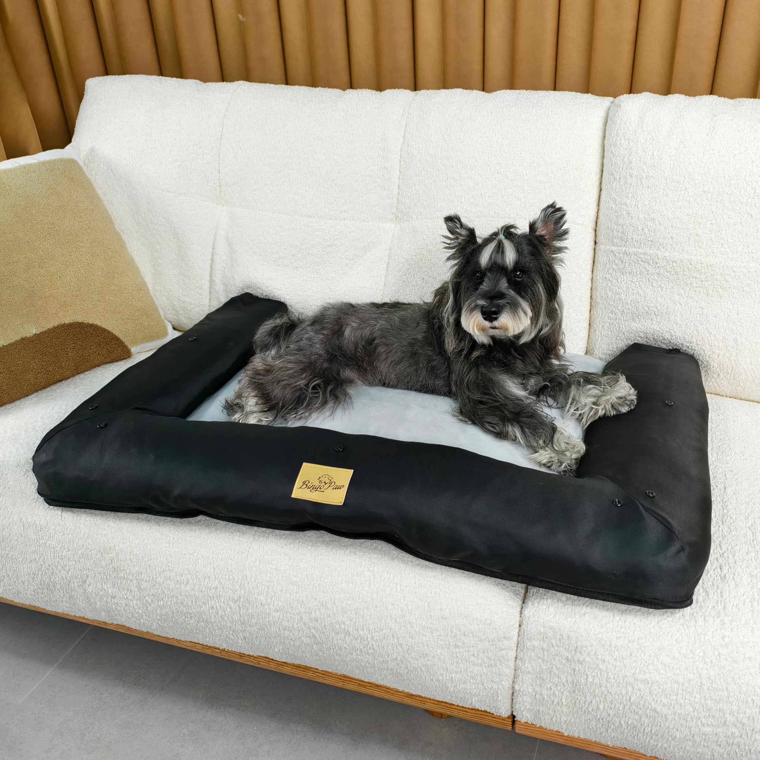 Pecute hondenautostoel voor grote middelgrote honden, wasbaar autostoeltje voor honden onder de 25 kg of 2 kleine honden, hondenverhoger met dik kussen, hondenbankkussen en reishondenbed