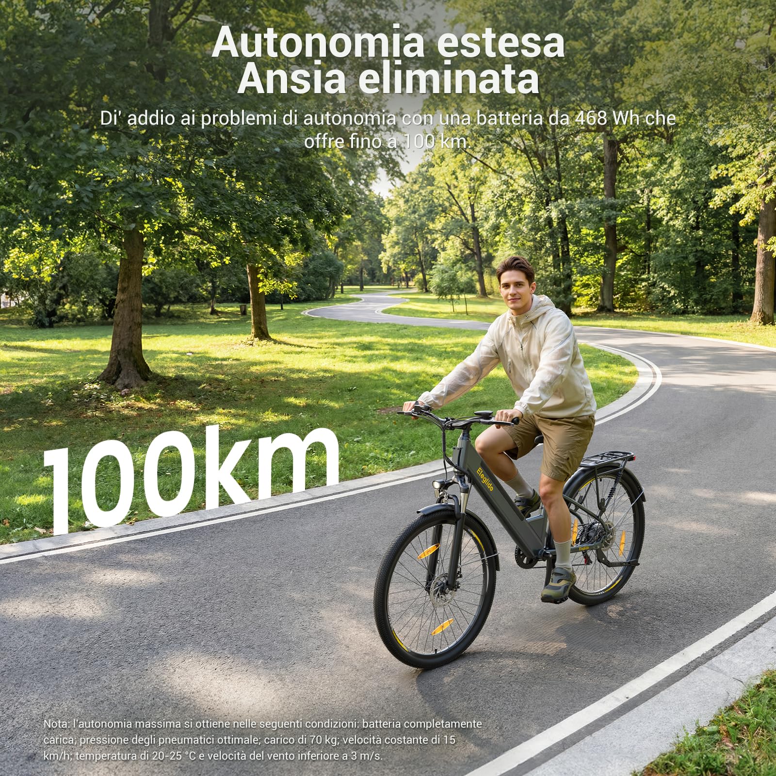 Eleglide Bicicletta elettrica da trekking, bicicletta elettrica T1 Step-Thru, 27,5", bici da trekking, E-Citybike con batteria al litio da 36 V, 13 Ah, fino a 100 KM, motore da 250 W, 7 marce, display