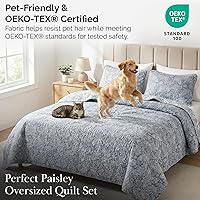 Vista 72 de Southshore Fine Living, Inc. Juego de edredón de tamaño King de gran tamaño, colcha de lavanda King/California con 2 fundas de almohada a juego