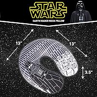Vista 5 de FUL Star Wars Darth Vader and Storm Trooper - Almohada de viaje para el cuello para avión, coche y oficina, cómoda y transpirable, color gris