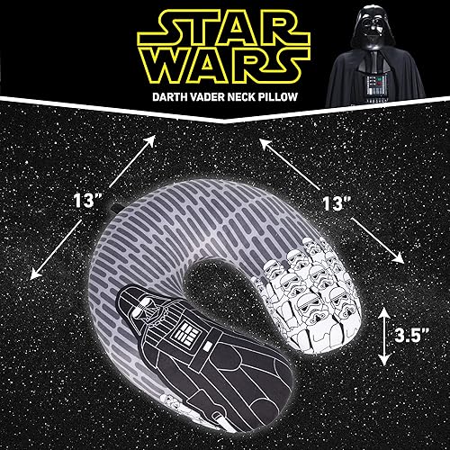 Miniatura 5 de FUL Star Wars Darth Vader and Storm Trooper - Almohada de viaje para el cuello para avión, coche y oficina, cómoda y transpirable, color gris